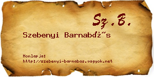 Szebenyi Barnabás névjegykártya