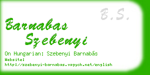 barnabas szebenyi business card
